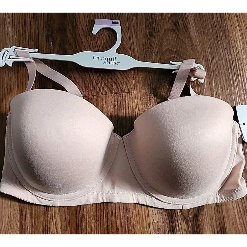 Tranquil & True 8 Way Wear Bra  Women Tan Size 36DD Adjustable Straps Push Up